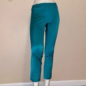 Ann Taylor Sheer Teal Cropped Pants